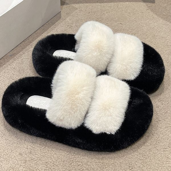 slippers warm fluffy home slippers women winter fur slippers for women flat platform cozy fuzzy house indoor shoes korean slides 230830, Black
slippers warm fluffy home slippers women winter fur slippers for women flat platform cozy fuzzy house indoor shoes korean slides 230830, Black