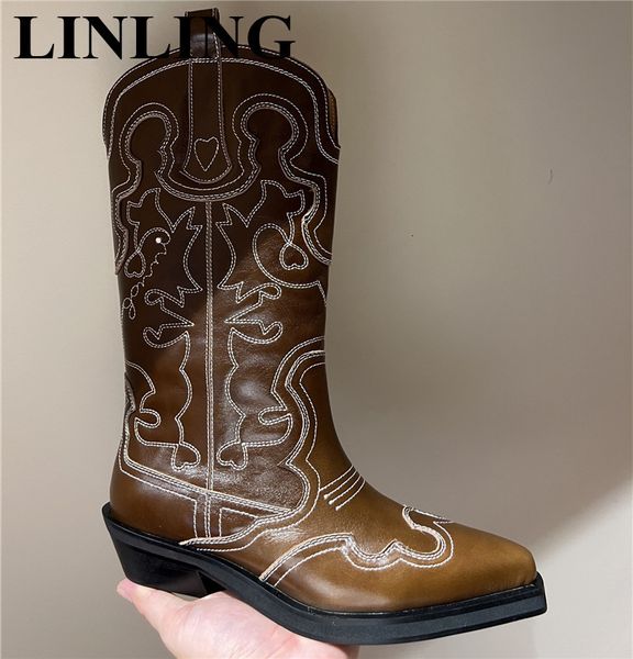 boots cowboy cowgirl boots for women fashion real leather embroidered pointed toe chunky heel mid calf western boots casual shoes 230830, Black
boots cowboy cowgirl boots for women fashion real leather embroidered pointed toe chunky heel mid calf western boots casual shoes 230830, Black