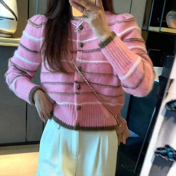 soft and sticky contrasting colors striped cardigan sweater autumn winter womens clothing gentle style french milk, White;black
soft and sticky contrasting colors striped cardigan sweater autumn winter womens clothing gentle style french milk, White;black