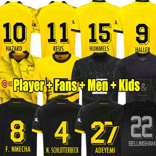 

REUS 23 24 FANS player dortmund soccer jerseys All Black Special 2023 2024 football shirts BELLINGHAM men kids REYNA BRANDT EMRE CAN HALLER Guerreiro HAALAND F.NMECHA, 23 24 home aldult bundesliga