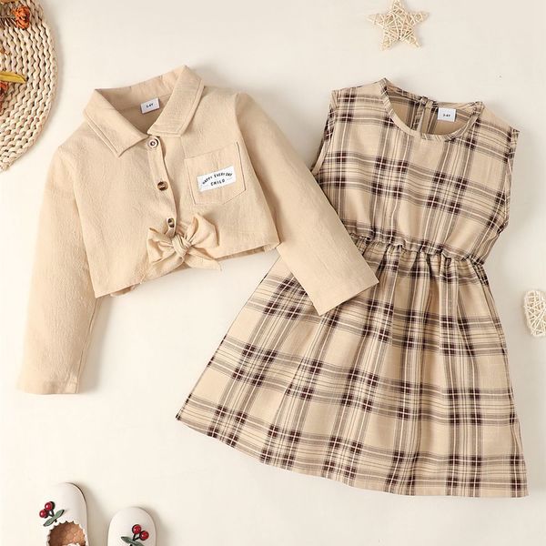 clothing sets 1-6years little girl clothes suit sleeveless plaid dress+solid long sleeve 2pcs costume kids girl spring casual skirt outfit 2, White
clothing sets 1-6years little girl clothes suit sleeveless plaid dress+solid long sleeve 2pcs costume kids girl spring casual skirt outfit 2, White