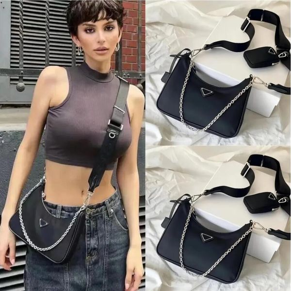 nylon 2005 three piece sets shoulder bag designer bags luxury women hobo shoulder crossbody purse tote bag black handbags composite chains c
nylon 2005 three piece sets shoulder bag designer bags luxury women hobo shoulder crossbody purse tote bag black handbags composite chains c