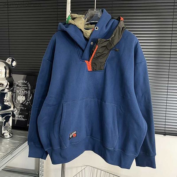 men's hoodies sweatshirts good quality double hood vintage hoodie men heavy fabric patchwork women hooded sweatshirts mens clothing, Black
men's hoodies sweatshirts good quality double hood vintage hoodie men heavy fabric patchwork women hooded sweatshirts mens clothing, Black