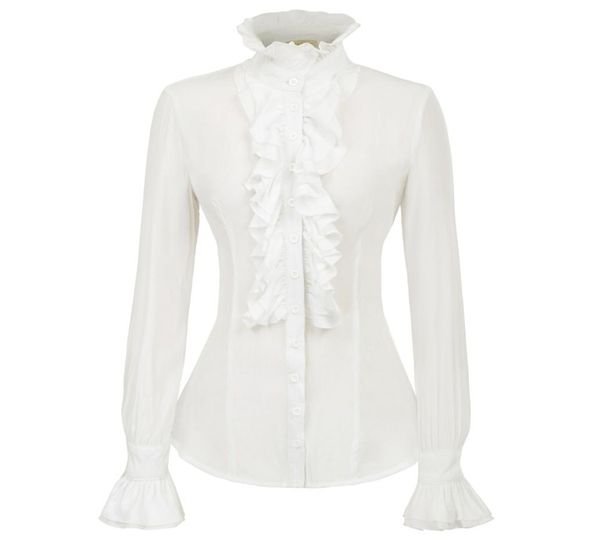 steampunk shirt women slim ruffles decorated shirt medieval long sleeve stand collar retro party office casual blouse lady9749386, White
steampunk shirt women slim ruffles decorated shirt medieval long sleeve stand collar retro party office casual blouse lady9749386, White