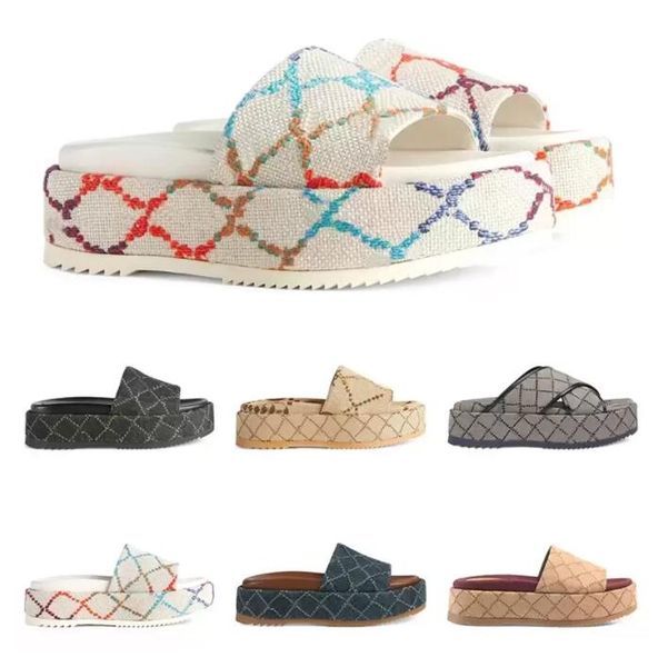 2023 slipper womens fashion embroidered canvas designer slides slip on slippers girls 50mm canvas covered platform sandals and dust bags 35-, Black
2023 slipper womens fashion embroidered canvas designer slides slip on slippers girls 50mm canvas covered platform sandals and dust bags 35-, Black