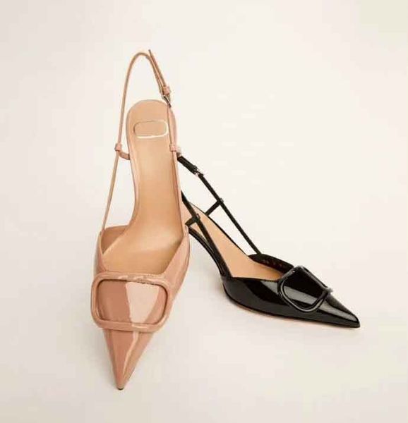 women sandal mid heeled vlogos leather slingback pumps garavan classic women heels sling back pointed toe nice designer, Black
women sandal mid heeled vlogos leather slingback pumps garavan classic women heels sling back pointed toe nice designer, Black