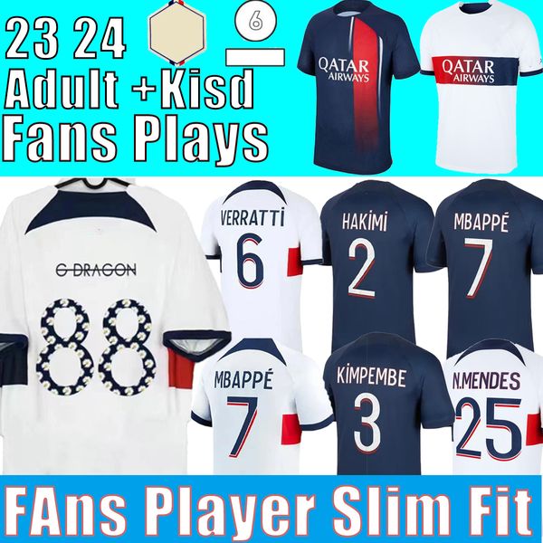 23 24 paris soccer jerseys mbappe #7 10 hakimi home away fans player version 2024 psgs maillots football shirt 2023 men kids kit sets unifor, Black;yellow
23 24 paris soccer jerseys mbappe #7 10 hakimi home away fans player version 2024 psgs maillots football shirt 2023 men kids kit sets unifor, Black;yellow