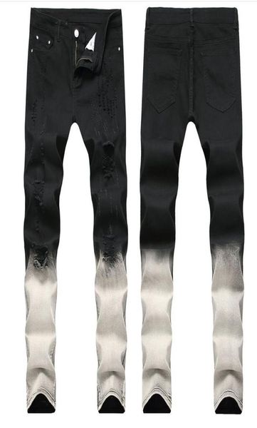 big size 2019 spring mens gradation black white jeans fashion designer ripped slim fit casual straight leg denim pants trousres qk7721801, Blue
big size 2019 spring mens gradation black white jeans fashion designer ripped slim fit casual straight leg denim pants trousres qk7721801, Blue