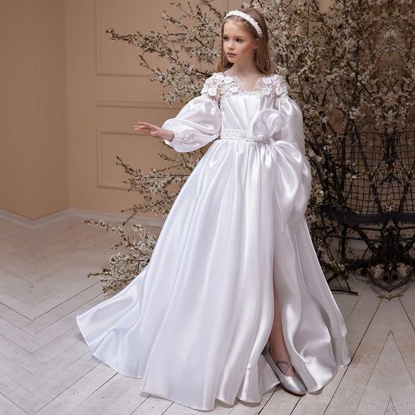 elegant o-neck balloon sleeve wedding party formal occasion flower girl dress birthday first communion pageant party, White;blue
elegant o-neck balloon sleeve wedding party formal occasion flower girl dress birthday first communion pageant party, White;blue