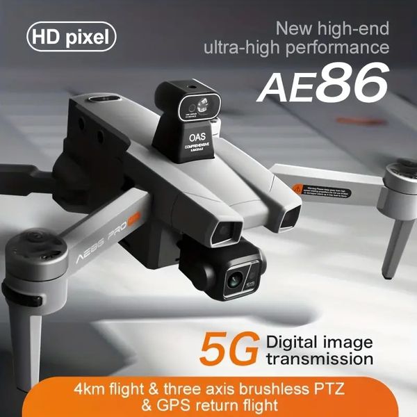 Ae86-pro Max Professional Drone 5G Brushless Motor GPS Three-axis Gimbal Optical Flow Positioning Intelligent Obstacle Avoidance Dual HD Camera
Ae86-pro Max Professional Drone 5G Brushless Motor GPS Three-axis Gimbal Optical Flow Positioning Intelligent Obstacle Avoidance Dual HD Camera