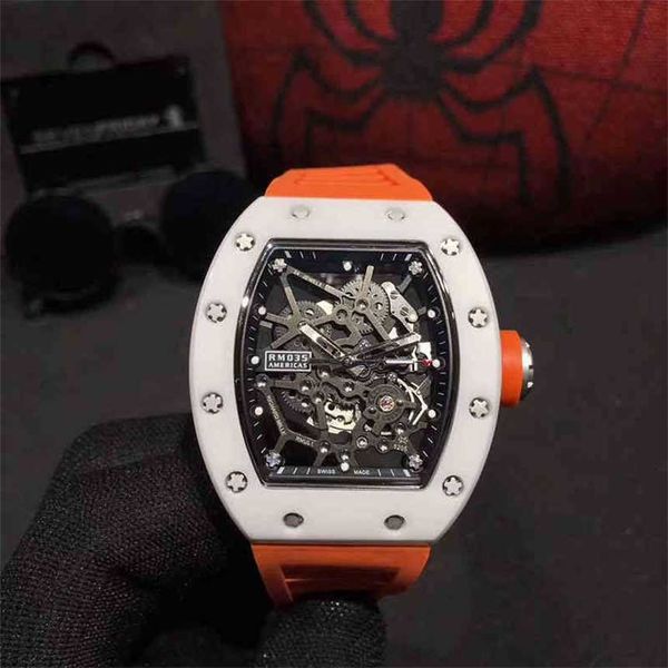professional tourbillon luxury mens mechanical watch richa milles business leisure rm035 automatic white ceramic case tape fashion swiss mov, Slivery;brown
professional tourbillon luxury mens mechanical watch richa milles business leisure rm035 automatic white ceramic case tape fashion swiss mov, Slivery;brown