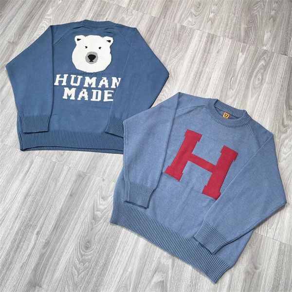 men's sweaters y2k polar bear letter h pattern human made sweater men women quality jacquard knit sweaters 230830, White;black
men's sweaters y2k polar bear letter h pattern human made sweater men women quality jacquard knit sweaters 230830, White;black