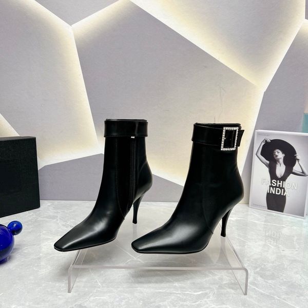 new claude ankle zip boots square toe stiletto heels buckle booties calfskin polish sole women' luxury designer dress evening shoes fac, Black
new claude ankle zip boots square toe stiletto heels buckle booties calfskin polish sole women' luxury designer dress evening shoes fac, Black