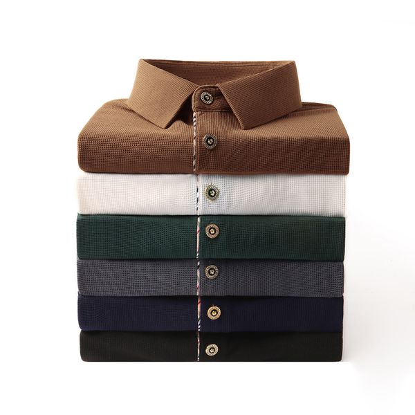 men's polos autumn brand luxury business polo shirts men clothing solid lapel fashion long sleeve male casual 230830, White;black
men's polos autumn brand luxury business polo shirts men clothing solid lapel fashion long sleeve male casual 230830, White;black