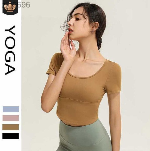 2023 desginer al yoga t shirt alocross back umbilical short sleeve chest pad slim fit fitness t-shirt, White
2023 desginer al yoga t shirt alocross back umbilical short sleeve chest pad slim fit fitness t-shirt, White