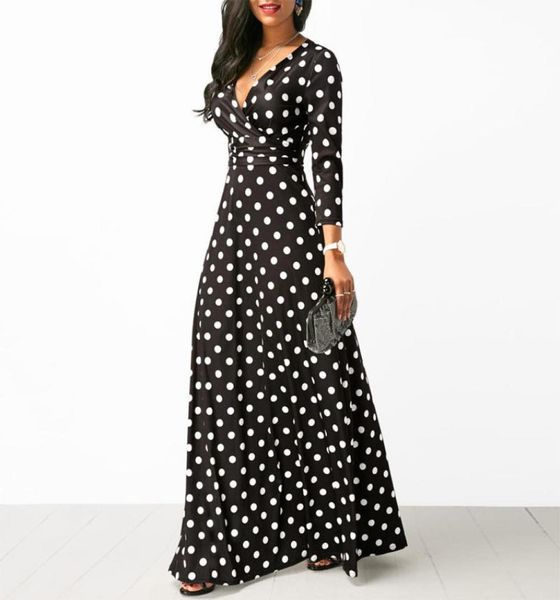 women polka dot long sleeve boho dress elegant vintage women dresses party v neck maxi long dress fashion ladies dresses4982253, Black;gray
women polka dot long sleeve boho dress elegant vintage women dresses party v neck maxi long dress fashion ladies dresses4982253, Black;gray