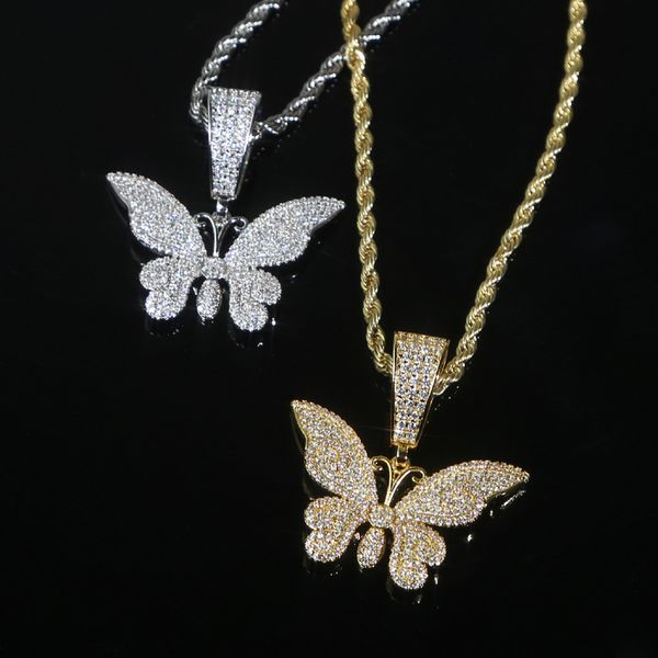 iced out butterfly charm pendant with rope chain necklace hip hop women lady full paved 5a cubic zirconia wedding girlfriend gift jewelry, Silver
iced out butterfly charm pendant with rope chain necklace hip hop women lady full paved 5a cubic zirconia wedding girlfriend gift jewelry, Silver
