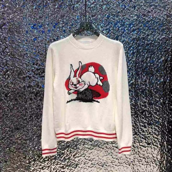 2023 cute cartoon rabbit mushroom jacquard sweater winter spring women's round neck casual style white knitted pullover, White;black
2023 cute cartoon rabbit mushroom jacquard sweater winter spring women's round neck casual style white knitted pullover, White;black