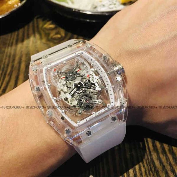 professional tourbillon watch date richa milles mens mechanical watch fully automatic hollowed out personalized transparent crystal glass ta, Slivery;brown
professional tourbillon watch date richa milles mens mechanical watch fully automatic hollowed out personalized transparent crystal glass ta, Slivery;brown