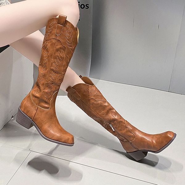 boots embroidered knee high western boots women autumn pointed toe high heels long boot woman retro pu leather cowboy botas mujer 230829, Black
boots embroidered knee high western boots women autumn pointed toe high heels long boot woman retro pu leather cowboy botas mujer 230829, Black