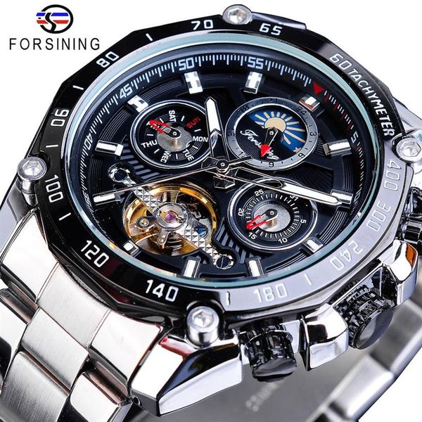 forsining brand black male mechanical watches automatic multifunction tourbillon moon phase date racing sport steel band relogio224s, Slivery;brown
forsining brand black male mechanical watches automatic multifunction tourbillon moon phase date racing sport steel band relogio224s, Slivery;brown