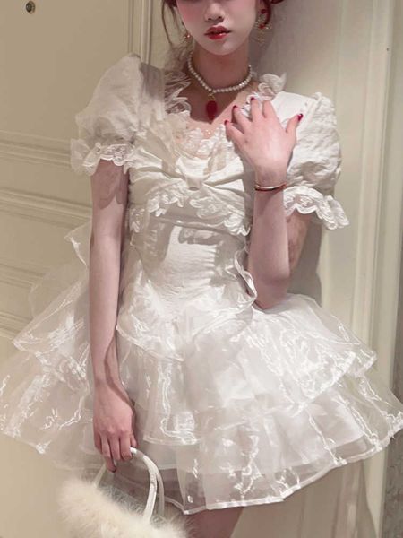 white japanese kawaii lolita dres korean sweet party mini dress sumemr 2022 casual princess vintage elegant fairy 230808, White;black
white japanese kawaii lolita dres korean sweet party mini dress sumemr 2022 casual princess vintage elegant fairy 230808, White;black