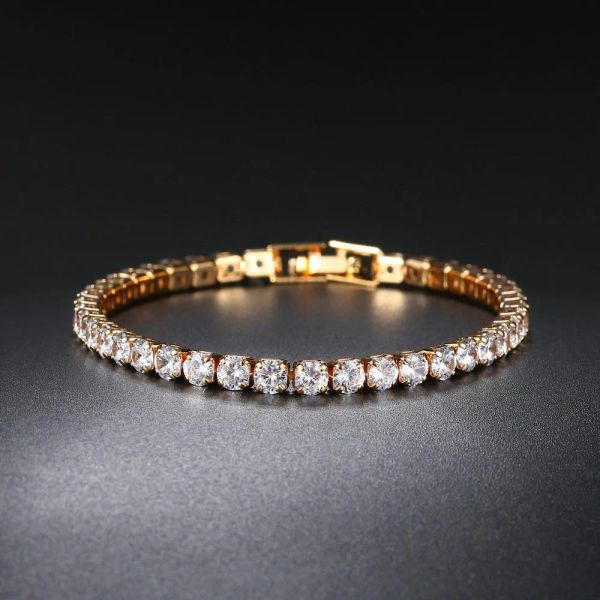 hip hop jewelry zircon tennis bracelet single row 4mm round full diamond gold chain, Golden;silver
hip hop jewelry zircon tennis bracelet single row 4mm round full diamond gold chain, Golden;silver