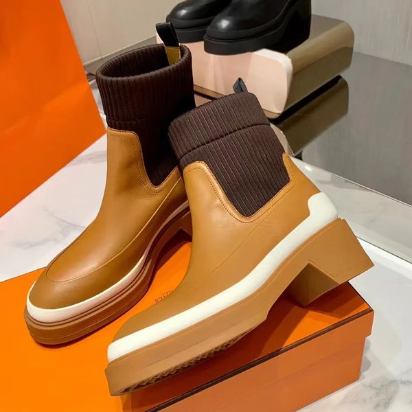 full grain leather mid heel thick sole ankle boots striped elastic warmth lycra slip-on combat boots women's outdoor shoes luxury desig, Black
full grain leather mid heel thick sole ankle boots striped elastic warmth lycra slip-on combat boots women's outdoor shoes luxury desig, Black
