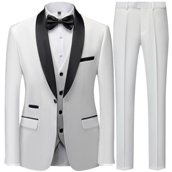 mens suits blazers suit coat pants vest 3 pcs set fashion casual boutique business wedding groom dress jacket trousers 230829, White;black
mens suits blazers suit coat pants vest 3 pcs set fashion casual boutique business wedding groom dress jacket trousers 230829, White;black