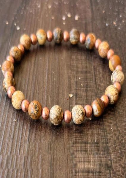 mg1631 strand womens seven chakra wrist mala bracelet 6 mm picture jasper with copper beaded bracelet handmade yoga malas8114187, Black
mg1631 strand womens seven chakra wrist mala bracelet 6 mm picture jasper with copper beaded bracelet handmade yoga malas8114187, Black