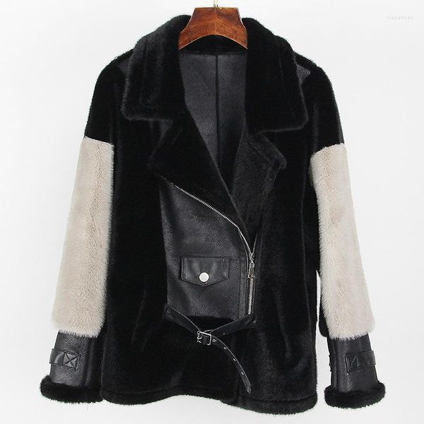 women's fur autumn winter high-grade fashion casual loose thick warm commuting mid-length imitation mink coat women trend, Black
women's fur autumn winter high-grade fashion casual loose thick warm commuting mid-length imitation mink coat women trend, Black