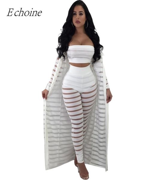 echoine 3 pieces set sheer mesh club outfits plus size crop pants long sleeve cardigan two piece set ensemble femme 201005885836, White
echoine 3 pieces set sheer mesh club outfits plus size crop pants long sleeve cardigan two piece set ensemble femme 201005885836, White