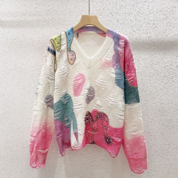 823 2023 autumn brand same style sweater long sleeve v neck pullover fashion womens clothes womens yuecheng, White;black
823 2023 autumn brand same style sweater long sleeve v neck pullover fashion womens clothes womens yuecheng, White;black