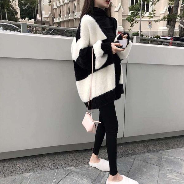 large sized thick womens sweaters cardigan jacket for women autumn and winter style korean loose outerwear, White;black
large sized thick womens sweaters cardigan jacket for women autumn and winter style korean loose outerwear, White;black