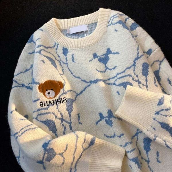 little bear sweater womens autumn and winter lazy wind loose outer wear soft gentle hong kong flavored reductive, White;black
little bear sweater womens autumn and winter lazy wind loose outer wear soft gentle hong kong flavored reductive, White;black