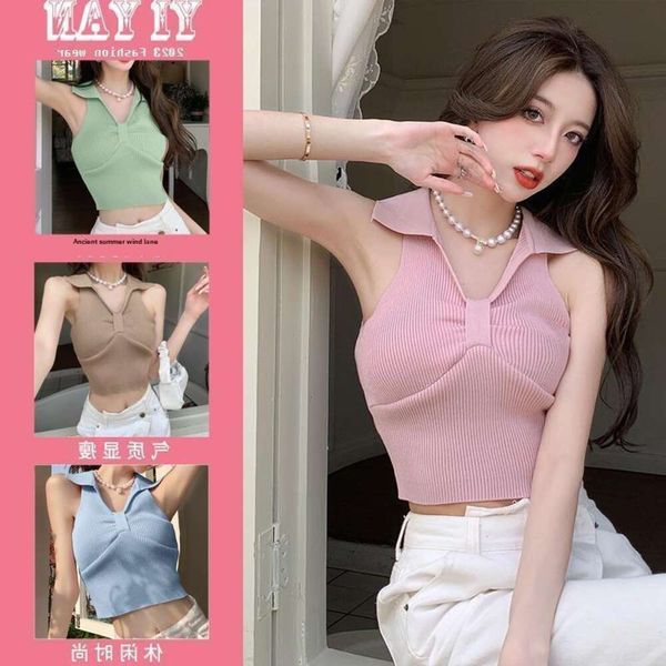sweaters womens vest halter spring and summer design niche unique short revealing navel eyes, White;black
sweaters womens vest halter spring and summer design niche unique short revealing navel eyes, White;black