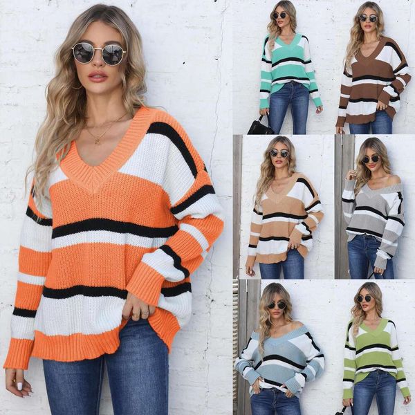 item title womens pullover sweater clothing autumn and winter v neck contrast color stitching loose fashion, White;black
item title womens pullover sweater clothing autumn and winter v neck contrast color stitching loose fashion, White;black