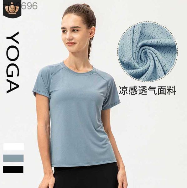 2023 desginer al yoga t shirt alosummer ice feel quick dry loose relaxed short sleeve breathable mesh fitness t-shirt, White
2023 desginer al yoga t shirt alosummer ice feel quick dry loose relaxed short sleeve breathable mesh fitness t-shirt, White