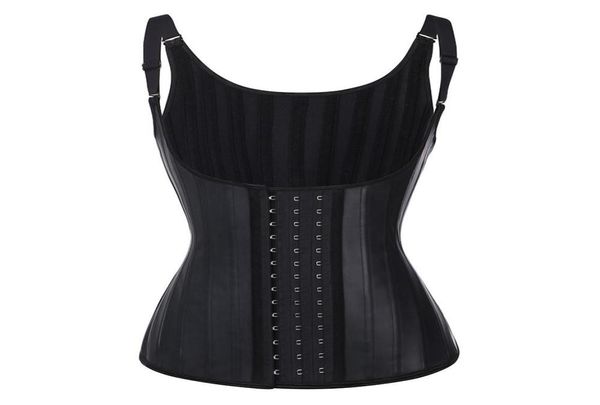 25 steel boned shaper wear waist cincher glossy halter underbust latex corset vest rubber slimming modeling strap waist trainer bu4113331, Black;white
25 steel boned shaper wear waist cincher glossy halter underbust latex corset vest rubber slimming modeling strap waist trainer bu4113331, Black;white