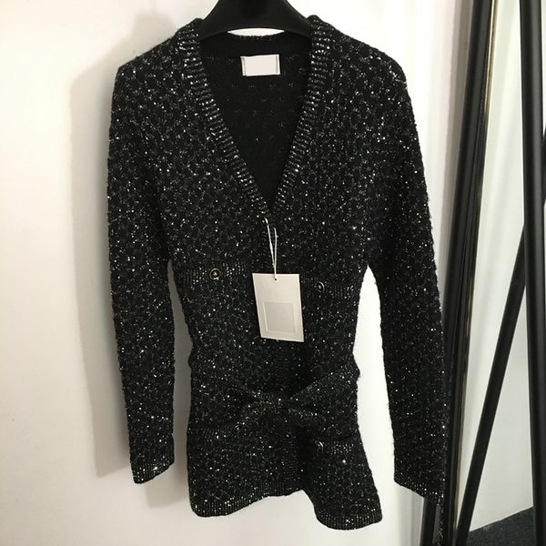 v neck knit sweaters coat personality waist belt outerwear womens embroidery cardigan coats luxury plus sweater, Black
v neck knit sweaters coat personality waist belt outerwear womens embroidery cardigan coats luxury plus sweater, Black