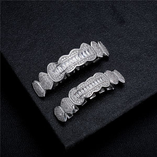 fashion irregular square diamond hip hop teeth set with micro full zircon gold teeth set halloween vampire teeth, Black
fashion irregular square diamond hip hop teeth set with micro full zircon gold teeth set halloween vampire teeth, Black