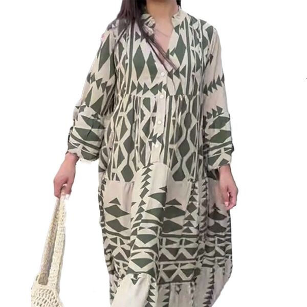 bohemian dress printed shirt skirt loose v-neck single breasted painted large women's large swing skirt, Black;gray
bohemian dress printed shirt skirt loose v-neck single breasted painted large women's large swing skirt, Black;gray