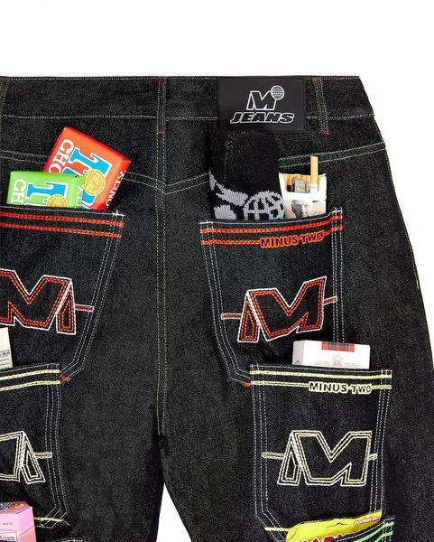 men's jeans multi pocket cargo jeans black pants harajuku hip hop street dance wide leg trousers streetwear y2k jeans minus two baggy j, Blue
men's jeans multi pocket cargo jeans black pants harajuku hip hop street dance wide leg trousers streetwear y2k jeans minus two baggy j, Blue