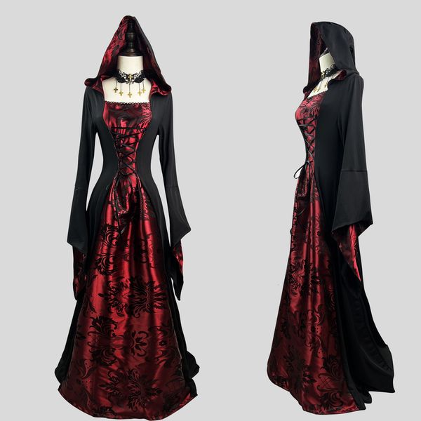 theme costume black red long robe halloween carnival party cosplay cloak role-playing costume ball women hooded square collar 230829
theme costume black red long robe halloween carnival party cosplay cloak role-playing costume ball women hooded square collar 230829