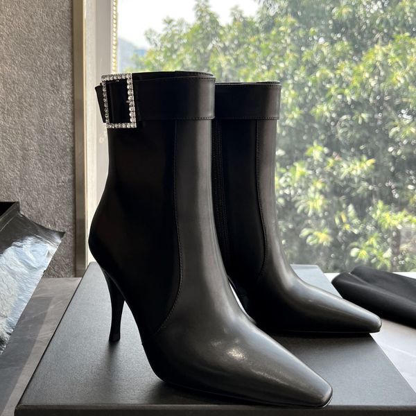 tom goatskin claude ankle zip boots square toe stiletto heels buckle booties polish sole women' luxury designer dress evening shoes fac, Black
tom goatskin claude ankle zip boots square toe stiletto heels buckle booties polish sole women' luxury designer dress evening shoes fac, Black
