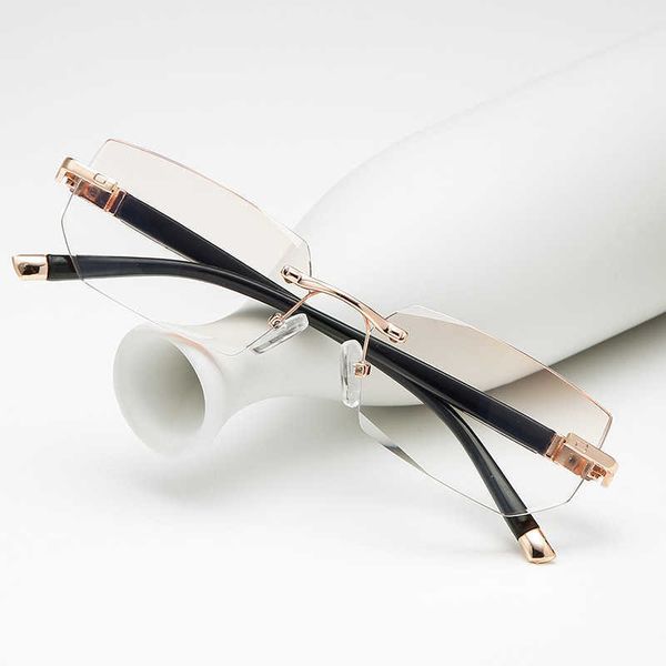 new blue light proof presbyopia rimless cut glasses for the elderly metal for the jwre 112, White;black
new blue light proof presbyopia rimless cut glasses for the elderly metal for the jwre 112, White;black
