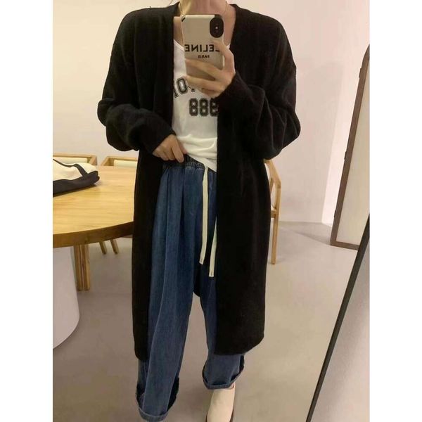 gentle soft glutinous v neck medium long sweater cardigan outer womens autumn winter loose lazy exterior wear, White;black
gentle soft glutinous v neck medium long sweater cardigan outer womens autumn winter loose lazy exterior wear, White;black