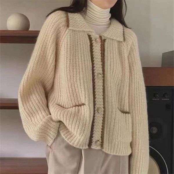 autumn womens korean retro sen sweater gentle japanese lazy wind loose coat thick outer wear, White;black
autumn womens korean retro sen sweater gentle japanese lazy wind loose coat thick outer wear, White;black