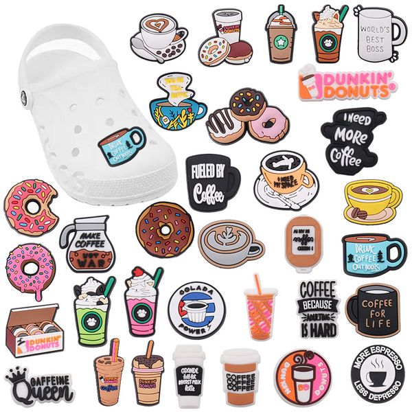 wholesale 100pcs pvc yummy food coffee donuts drinks sandals shoe buckle decorations for backpack charms button clog, White;pink
wholesale 100pcs pvc yummy food coffee donuts drinks sandals shoe buckle decorations for backpack charms button clog, White;pink