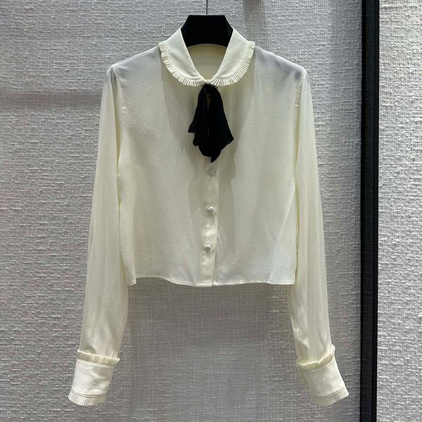 female fashion soft shirts luxury brand design doll collar lapel pure colour shirts women 100% silk formal dating commuting elegant shirts, White
female fashion soft shirts luxury brand design doll collar lapel pure colour shirts women 100% silk formal dating commuting elegant shirts, White